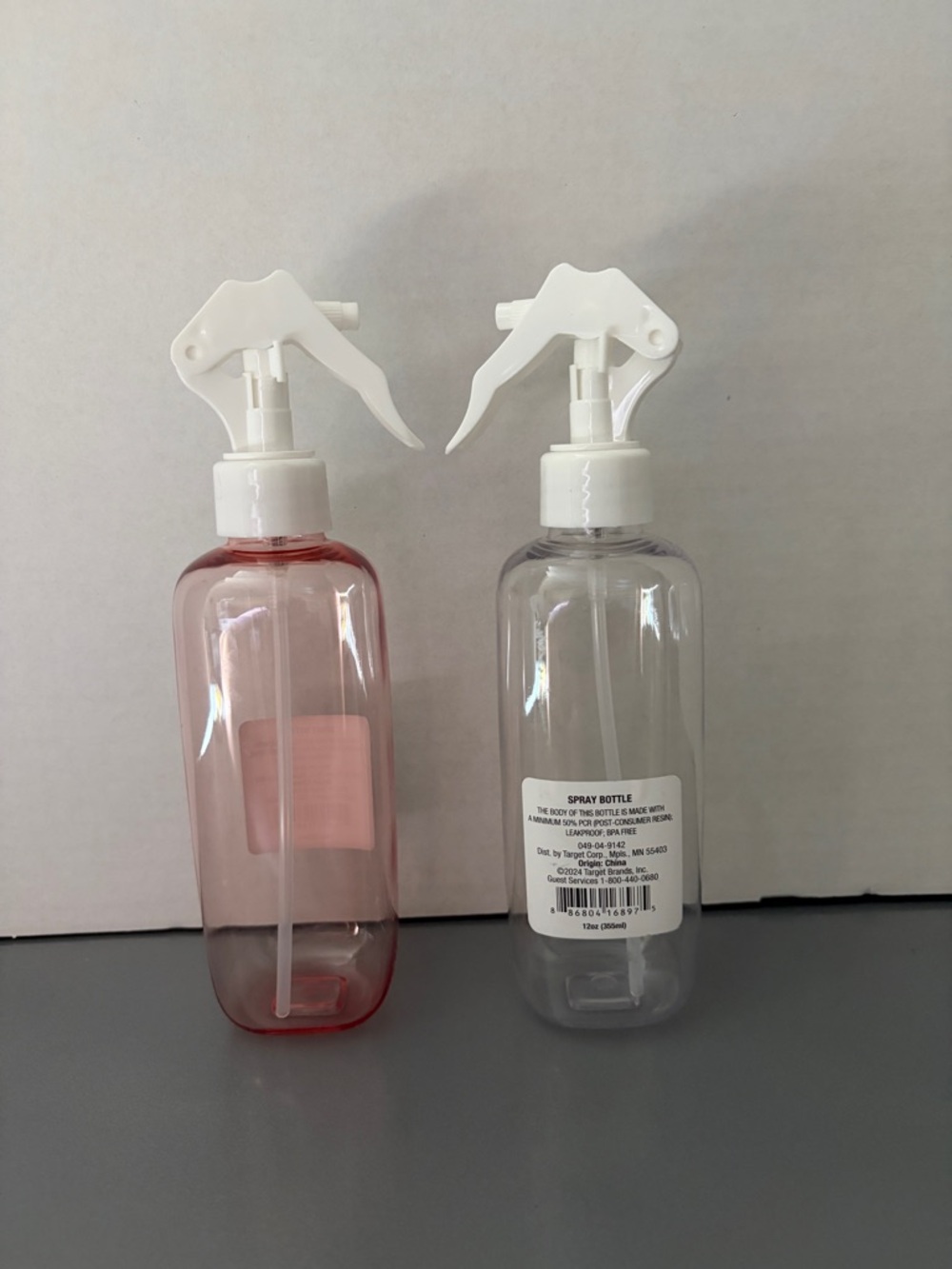 Target Refillable Spray Bottles - Pink and Clear with White Triggers